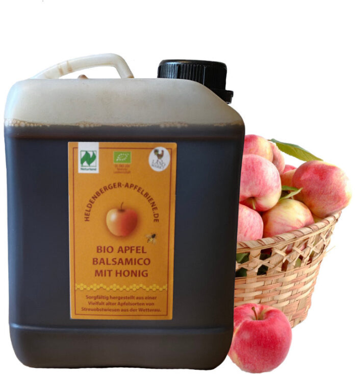 <div style="font-size: 24px;">Bio-Apfel-Balsamico mit Honig</div><div style="font-size: 22px;">im 2,5 Liter Kanister</div>